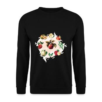Different Apple Varieties Realistic Apple - Unisex Sweatshirt - black - Front - Alina (178cm) & Michal (187cm)