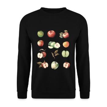 Verschiedene Apfelsorten - Unisex Pullover - Schwarz - Vorne - Alina (178cm) & Michal (187cm)