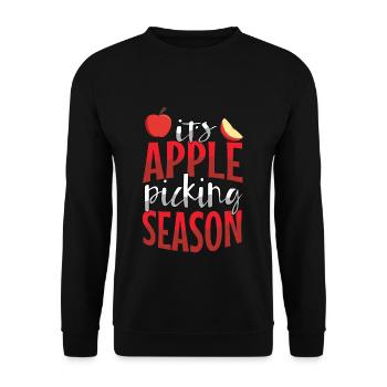 It's Apple Picking Season Apple Butter Apple - Unisex Sweatshirt - black - Front - Alina (178cm) & Michal (187cm)