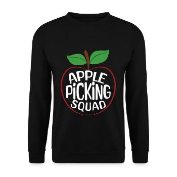 Apfelpflückertrupp Apfelpflücker Erntezeit - Unisex Pullover - Schwarz - Vorne - Alina (178cm) & Michal (187cm)