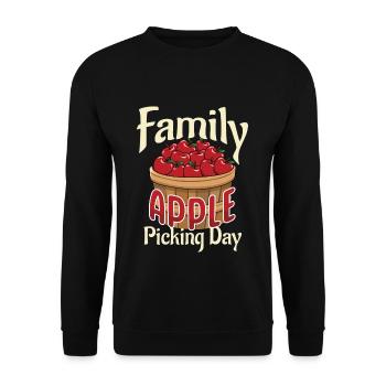 Family Apple Picking Day Apple Picker - Unisex Sweatshirt - black - Front - Alina (178cm) & Michal (187cm)