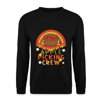 Apple Picking Crew Fall Autumn Apple Picker - Unisex Sweatshirt - black - Front - Alina (178cm) & Michal (187cm)