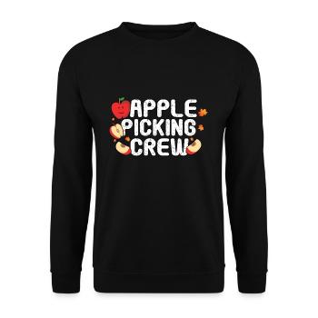Cute Apple Picking Crew Fall Autumn Apple Picker - Unisex Sweatshirt - black - Front - Alina (178cm) & Michal (187cm)