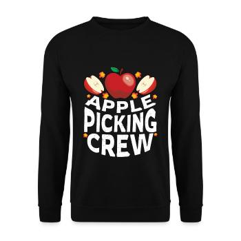 Kawaii Apple Picking Crew Fall Autumn Apple Picker - Unisex Sweatshirt - black - Front - Alina (178cm) & Michal (187cm)