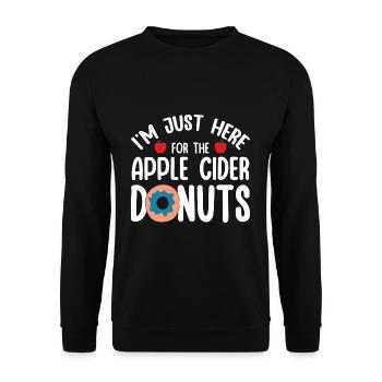 I'm Just Here For Apple Cider Donuts Apple Picking - Unisex Sweatshirt - black - Front - Alina (178cm) & Michal (187cm)