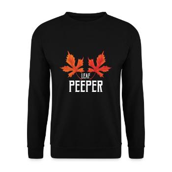 Feuille Peeper Feuillage Feuille Peeping - Sweat-shirt Unisexe - noir - Devant - Alina (178cm) & Michal (187cm)