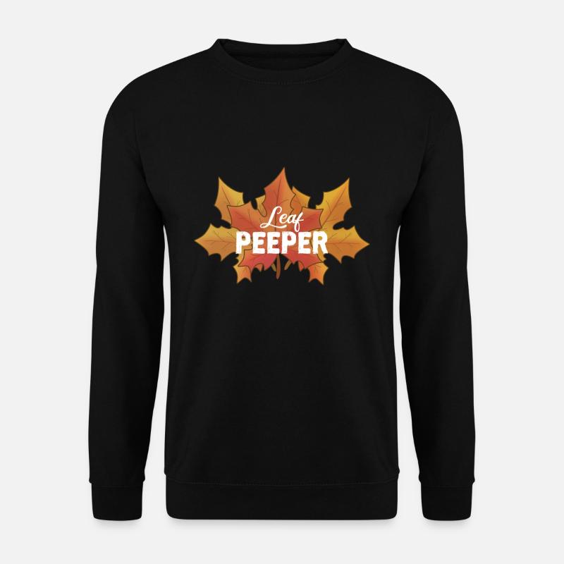 Blatt-Peeper Ahorn-Laub Blatt-Peeping - Unisex Pullover - Schwarz