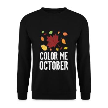 Color Me Octobre Feuille Peeper Feuillage Feuille Peeping - Sweat-shirt Unisexe - noir - Devant - Alina (178cm) & Michal (187cm)