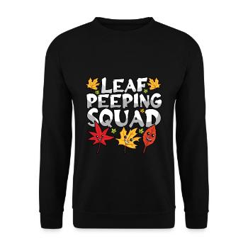 Leaf Peeping Squad Cute Kawaii Foliage Leaf Peeper - Unisex Sweatshirt - black - Front - Alina (178cm) & Michal (187cm)
