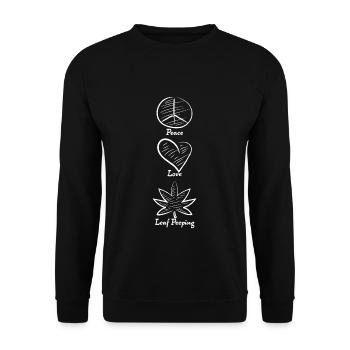Paix Amour Feuille Voyeur Feuille Feuille Voyeur Feuillage - Sweat-shirt Unisexe - noir - Devant - Alina (178cm) & Michal (187cm)