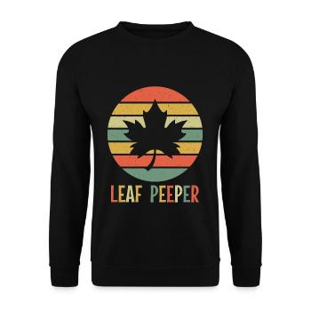 Feuille Peeper Feuillage Feuille Oeeping Rétro Vintage - Sweat-shirt Unisexe - noir - Devant - Alina (178cm) & Michal (187cm)