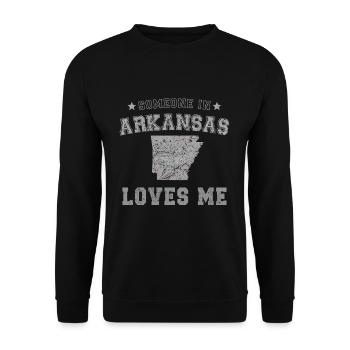 Someone In Arkansas Loves Me Grunge - Unisex Sweatshirt - black - Front - Alina (178cm) & Michal (187cm)