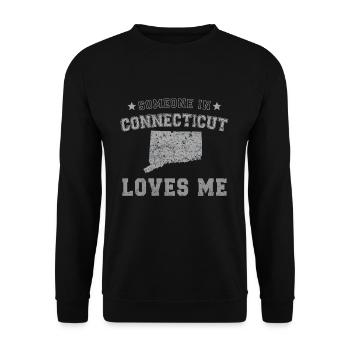 Jemand in Connecticut liebt mich Grunge - Unisex Pullover - Schwarz - Vorne - Alina (178cm) & Michal (187cm)