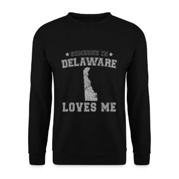 Jemand in Delaware liebt mich Grunge - Unisex Pullover - Schwarz - Vorne - Alina (178cm) & Michal (187cm)