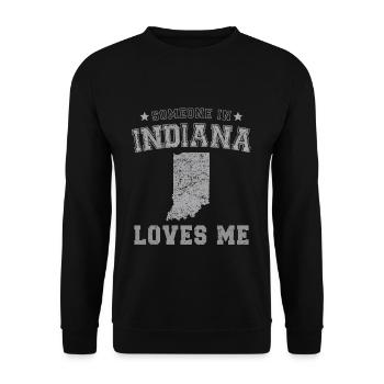Someone In Indiana Loves Me Grunge - Unisex Sweatshirt - black - Front - Alina (178cm) & Michal (187cm)
