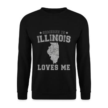 Someone In Illinois Loves Me Grunge - Unisex Sweatshirt - black - Front - Alina (178cm) & Michal (187cm)