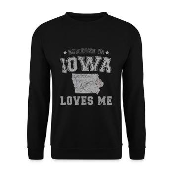 Jemand in Iowa liebt mich Grunge - Unisex Pullover - Schwarz - Vorne - Alina (178cm) & Michal (187cm)