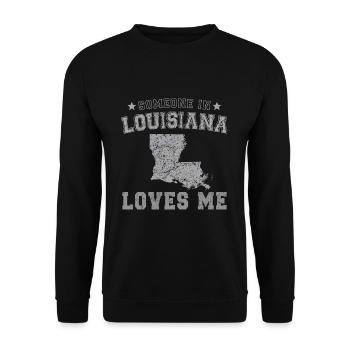 Quelqu’un en Louisiane m’aime Grunge - Sweat-shirt Unisexe - noir - Devant - Alina (178cm) & Michal (187cm)