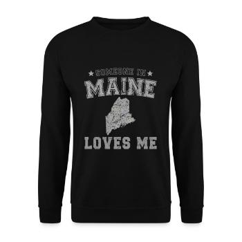 Quelqu’un dans le Maine m’aime Grunge - Sweat-shirt Unisexe - noir - Devant - Alina (178cm) & Michal (187cm)