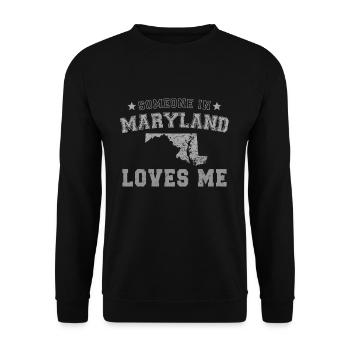 Jemand in Maryland liebt mich Grunge - Unisex Pullover - Schwarz - Vorne - Alina (178cm) & Michal (187cm)