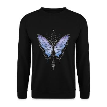 Papillon Kawaii Occulte Satanique Pastel Gothique - Sweat-shirt Unisexe - noir - Devant - Alina (178cm) & Michal (187cm)