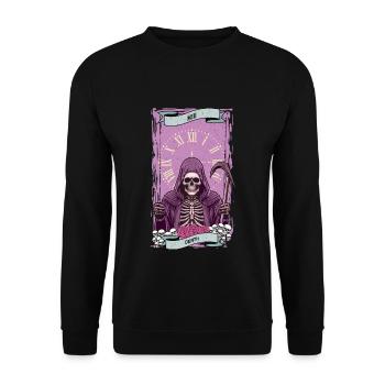 Tarot Kawaii Okkult Satanisch Pastell Gothic - Unisex Pullover - Schwarz - Vorne - Alina (178cm) & Michal (187cm)