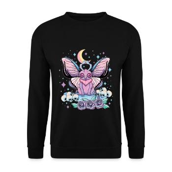 Moth Man Kawaii Occulte Satanique Pastel - Sweat-shirt Unisexe - noir - Devant - Alina (178cm) & Michal (187cm)