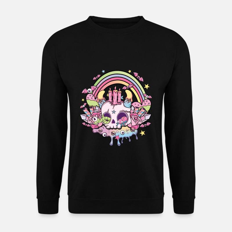 Totenkopf Kawaii Okkult Satanisch Pastell Gothic - Unisex Pullover - Schwarz