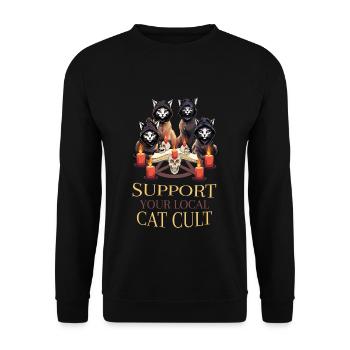 Local Cat Cult Occult Satanic Pastel Gothic - Unisex Sweatshirt - black - Front - Alina (178cm) & Michal (187cm)