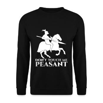 Don’t Touch Me Paysan Drôle Joute Ren Faire - Sweat-shirt Unisexe - noir - Devant - Alina (178cm) & Michal (187cm)