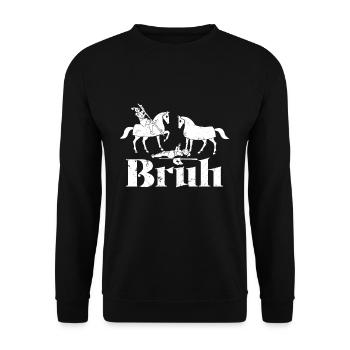 Bruh Drôle Joute Ren Faire - Sweat-shirt Unisexe - noir - Devant - Alina (178cm) & Michal (187cm)