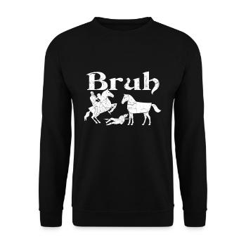 Bruh Drôle Cheval Joute Ren Faire - Sweat-shirt Unisexe - noir - Devant - Alina (178cm) & Michal (187cm)