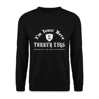 Joute ici pour les cuisses de dinde Ren Faire Jousting - Sweat-shirt Unisexe - noir - Devant - Alina (178cm) & Michal (187cm)