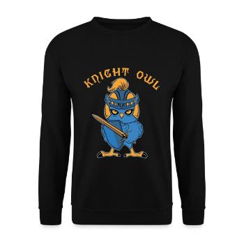 Chevalier hibou drôle Ren Faire joute - Sweat-shirt Unisexe - noir - Devant - Alina (178cm) & Michal (187cm)