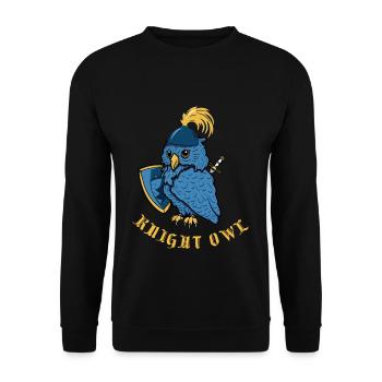 Chevalier hibou drôle joute Ren Faire - Sweat-shirt Unisexe - noir - Devant - Alina (178cm) & Michal (187cm)