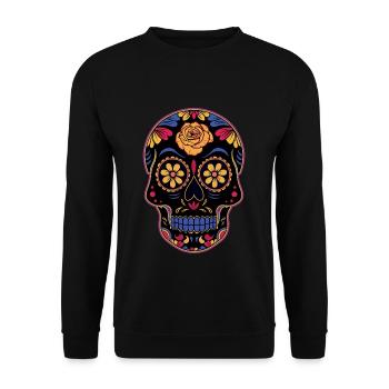Colorful Muertos Day Of Dead Halloween - Unisex Sweatshirt - black - Front - Alina (178cm) & Michal (187cm)
