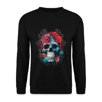 Awesome Muertos Day Of Dead Halloween - Unisex Sweatshirt - black - Front - Alina (178cm) & Michal (187cm)