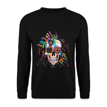 Muertos Day Of Dead Halloween Skeleton Vintage - Unisex Sweatshirt - black - Front - Alina (178cm) & Michal (187cm)
