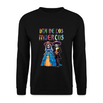 Skelett Paar passend Halloween Muertos - Unisex Pullover - Schwarz - Vorne - Alina (178cm) & Michal (187cm)
