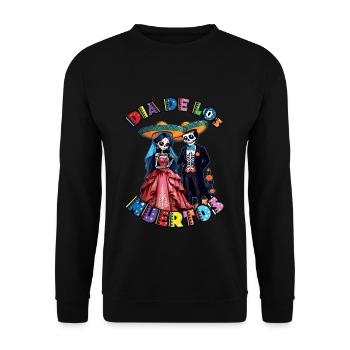 Skelett Paar passend Halloween Muertos Tag - Unisex Pullover - Schwarz - Vorne - Alina (178cm) & Michal (187cm)