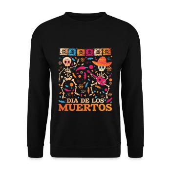 Dia De Los Muertos Jour Des Morts Fête D’Halloween - Sweat-shirt Unisexe - noir - Devant - Alina (178cm) & Michal (187cm)