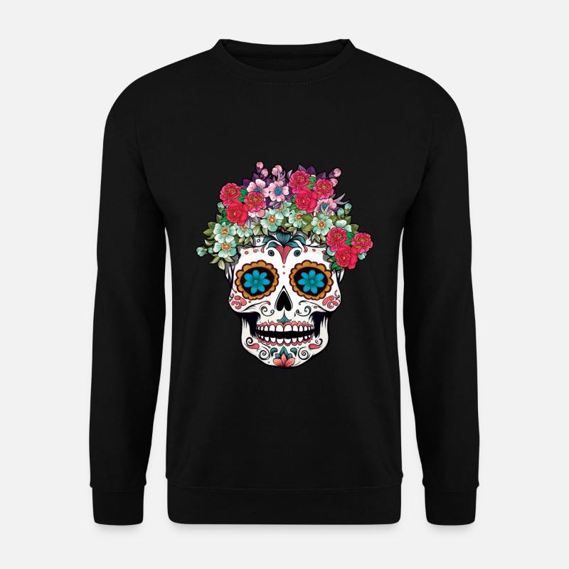 Dia De Los Muertos Tag Des Toten Halloween Schädel - Unisex Pullover - Schwarz