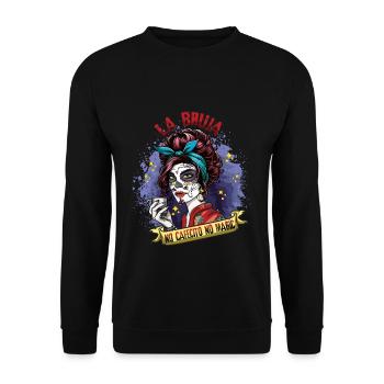 Kein Kaffee Kein magischer Muertos Tag der Toten Halloween - Unisex Pullover - Schwarz - Vorne - Alina (178cm) & Michal (187cm)