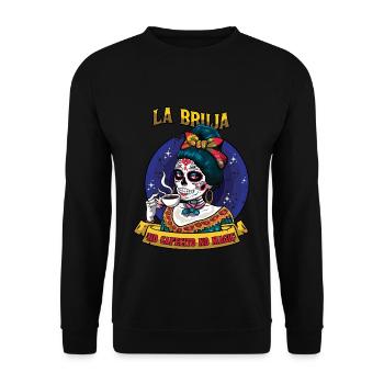 Pas de café Pas de Muertos magique Jour des morts - Sweat-shirt Unisexe - noir - Devant - Alina (178cm) & Michal (187cm)