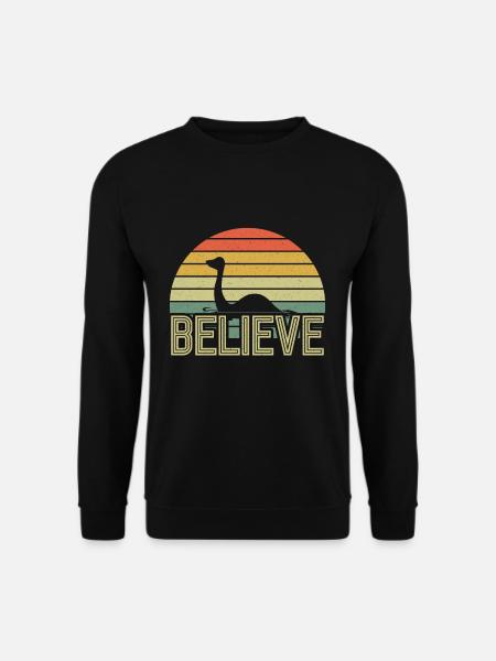 Believe Nessie Loch Ness Cryptid Retro Vintage - Unisex Sweatshirt - black