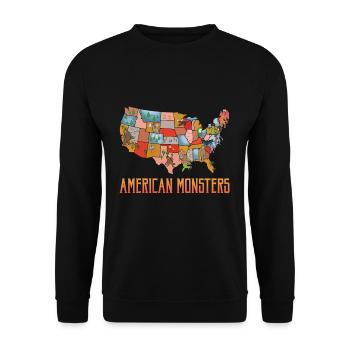 Monstres américains Monstres cryptides Créatures mythiques - Sweat-shirt Unisexe - noir - Devant - Alina (178cm) & Michal (187cm)