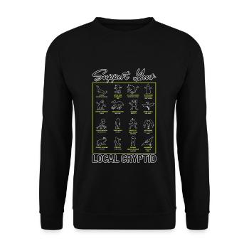 Soutenez votre Cryptid Monsters American local - Sweat-shirt Unisexe - noir - Devant - Alina (178cm) & Michal (187cm)