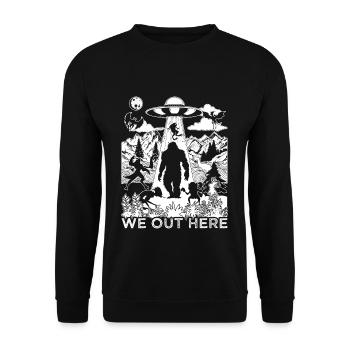 We Out Here Folk Creatures Monster America - Unisex Sweatshirt - black - Front - Alina (178cm) & Michal (187cm)