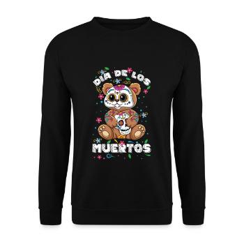 Bear Dia De Los Muertos Day Of Dead Halloween - Unisex Sweatshirt - black - Front - Alina (178cm) & Michal (187cm)