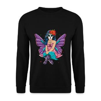 Fairy Muertos Day Of Dead Halloween - Unisex Sweatshirt - black - Front - Alina (178cm) & Michal (187cm)